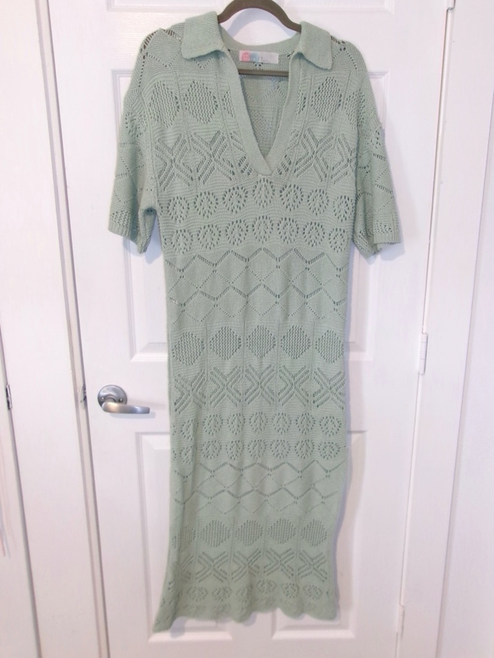 Free People Islamorada Sage Green Knit Maxi Dress